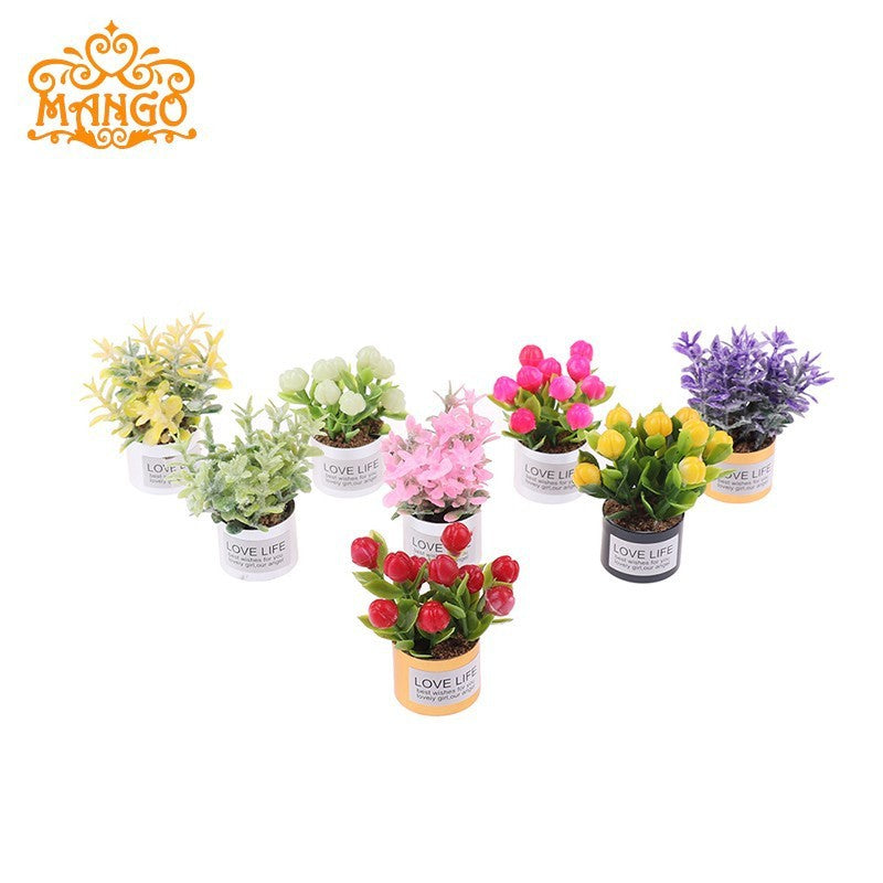 Wholesale 1:12 doll house dollhouse mini model handmadet iron basin lavender flower arrangement fleshy